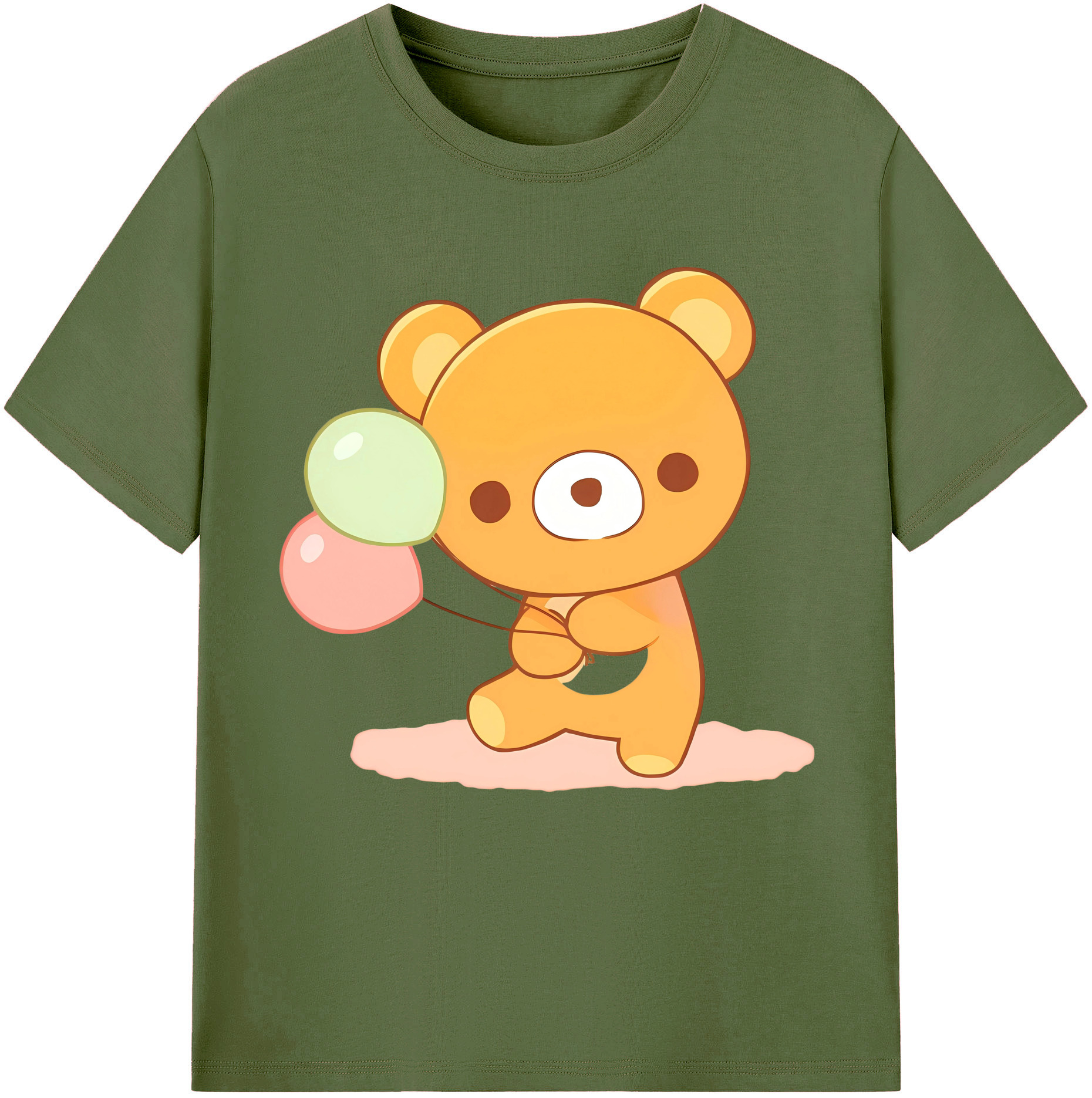 （画像用） リラックマ リラックマ キイロイトリ Rilakkuma Korilakkuma Kiiroitori 綿100％半袖Tシャツ（フロントプリント）